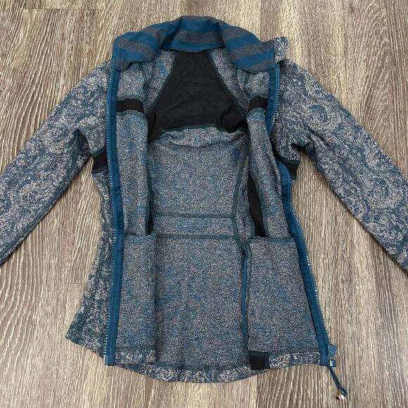 EUC Lululemon Define Jacket Brushed Rose Herringbone Alberta Lake Zip Black Teal - Picture 13 of 16